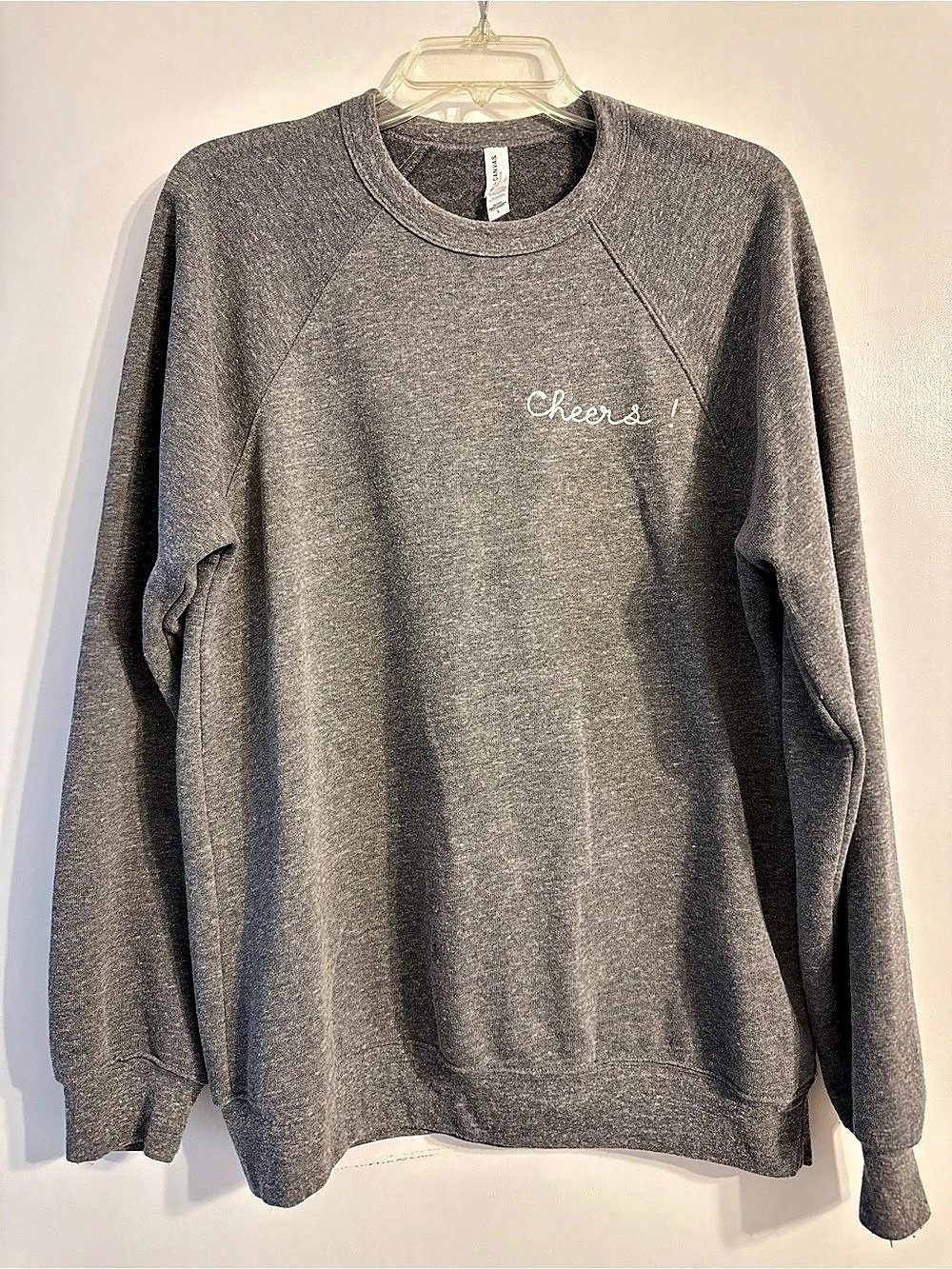 Bella + Canvas Unisex Sponge Fleece Raglan Sweatshirt Gray Large